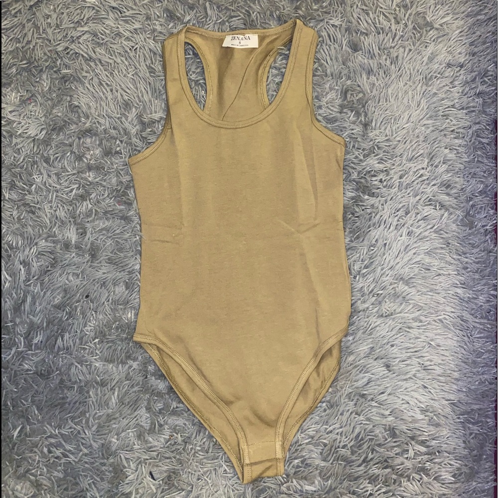 Tan colored bodysuit